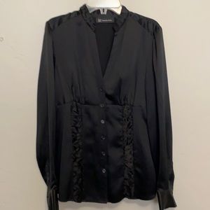 INC Black Long Sleeve Blouse